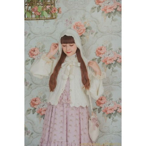 レディース　ハート柄フーディーニットカーディガン(青木美沙子×NINA’S)