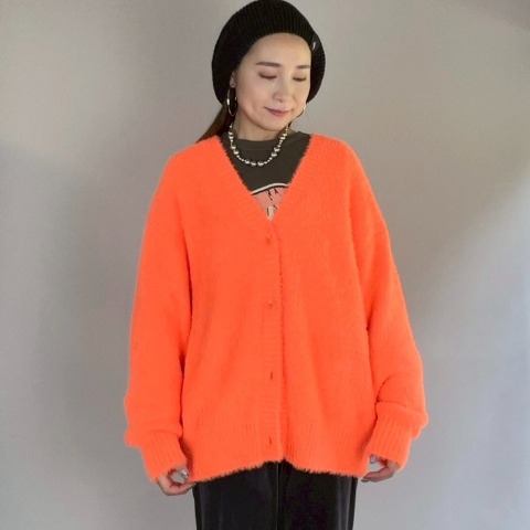 レディース　カラーフェザーカーディガン（NATSUMI）