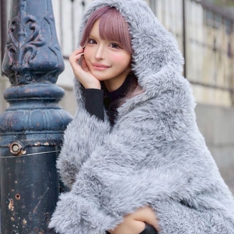 レディース　ファーライクニットカーディガン（今井アンジェリカ）