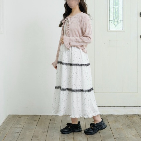 レディース　サクランボ柄ニットボレロ(maki)