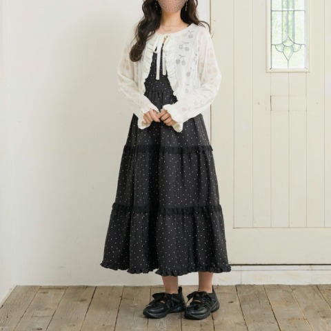 レディース　サクランボ柄ニットボレロ(maki)