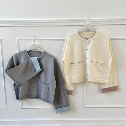 レディース　配色ニットカーディガン(miyo)