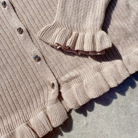 レディース　2WAYフリルニットカーディガン（TOMO）