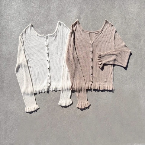 レディース　2WAYフリルニットカーディガン（TOMO）