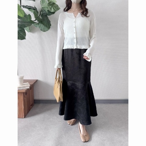 レディース　2WAYフリルニットカーディガン（TOMO）