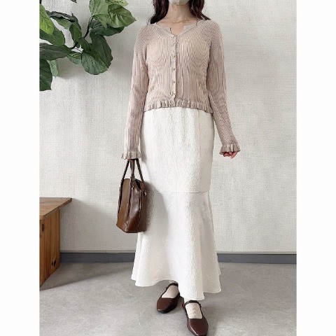 レディース　2WAYフリルニットカーディガン（TOMO）