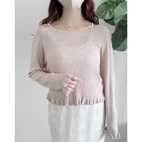 レディース　2WAYフリルニットカーディガン（TOMO）