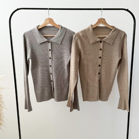 レディース　襟付きニットカーディガン（misato）