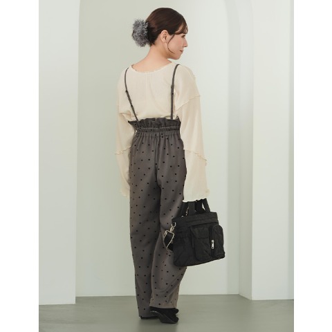 レディース　サスペンダー付きワイドパンツ（yumi）