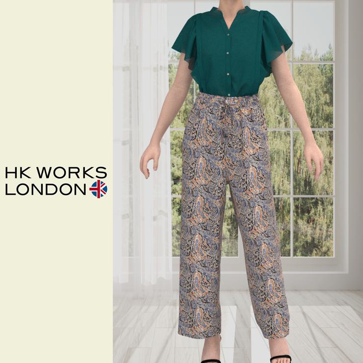 新作人気モデル しまむら hkworkslondon 麻ガウチョパンツ L i9tmg.com.br