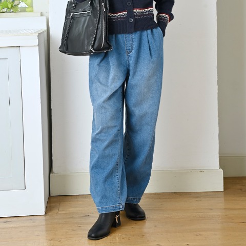 レディース　デニムイージーワイドパンツ（SUNNY HOUSE）