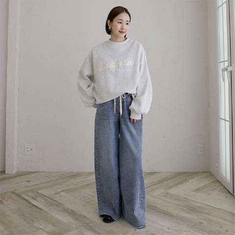 レディース　デニムワイドパンツ（陽）