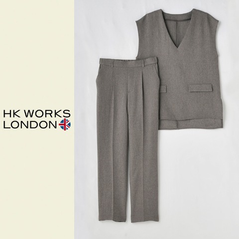 レディース　ベスト+ストレートパンツセット（HK WORKS LONDON）