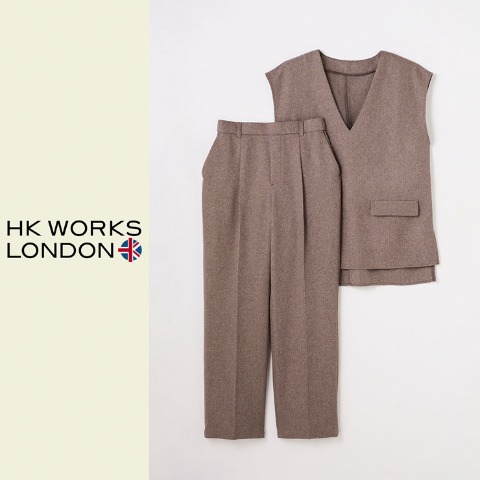 レディース　ベスト+ストレートパンツセット（HK WORKS LONDON）