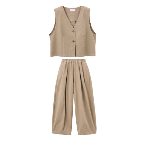 レディース　タックベスト+タックコクーンパンツ（SEASON REASON）