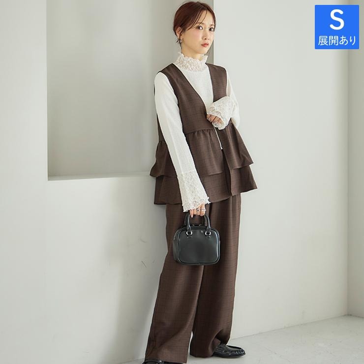 レディース ベスト+ワイドパンツセット（田中里奈） | しまむら