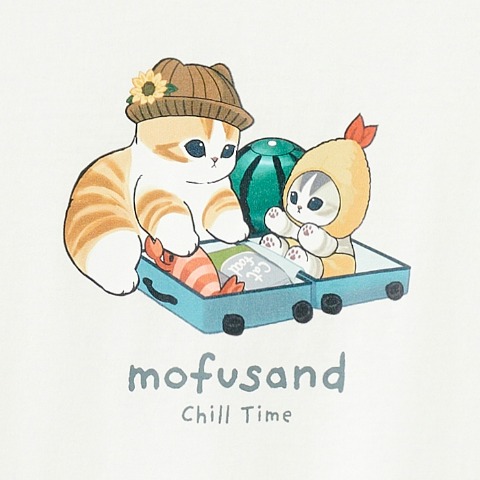 レディース　半袖Tシャツ+ハーフパンツセット（mofusand)