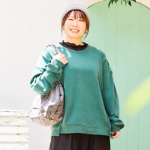 レディース　ピグメントプルオーバー（おかだゆり）
