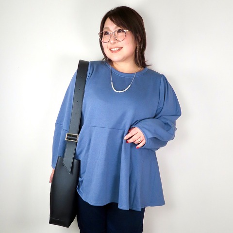 レディース　ペプラムプルオーバー(すもも)