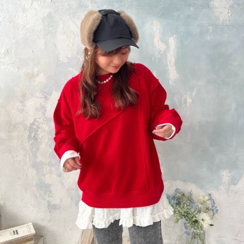 レディース　レイヤードフリルプルオーバー(Taiyou)