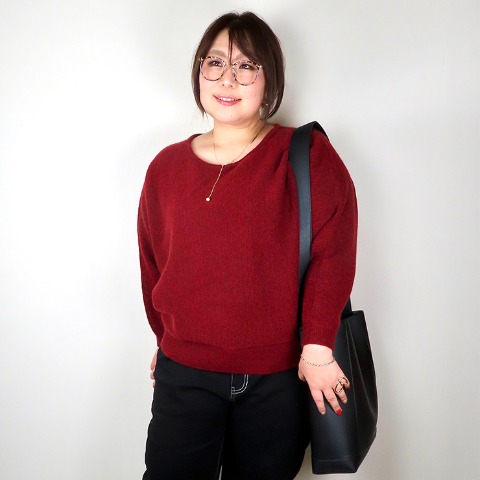 レディース　2WAYニットプルオーバー(すもも)