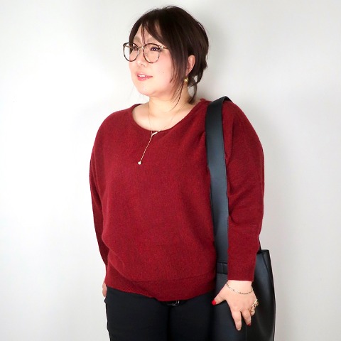 レディース　2WAYニットプルオーバー(すもも)