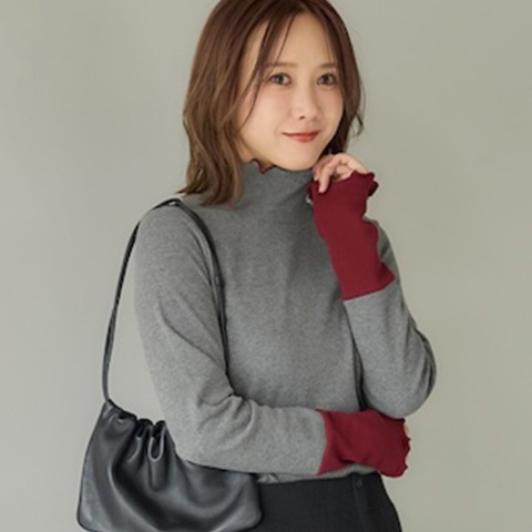 レディース　袖配色プルオーバー（田中里奈）