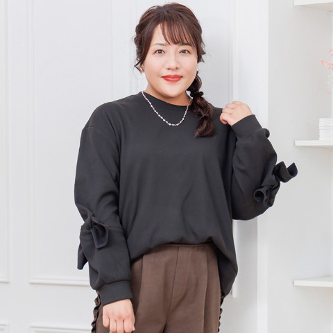 レディース　袖リボンプルオーバー（Hina）