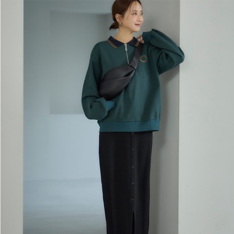 レディース　ハーフジッププルオーバー（田中里奈）