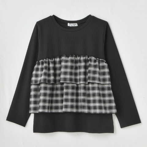 レディース　チェックフリルプルオーバー（Hina）