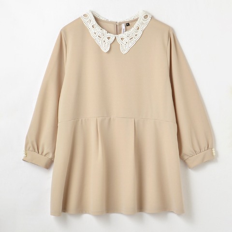 レディース　襟レースプルオーバー（Vanilla studio）