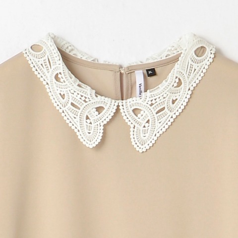 レディース　襟レースプルオーバー（Vanilla studio）