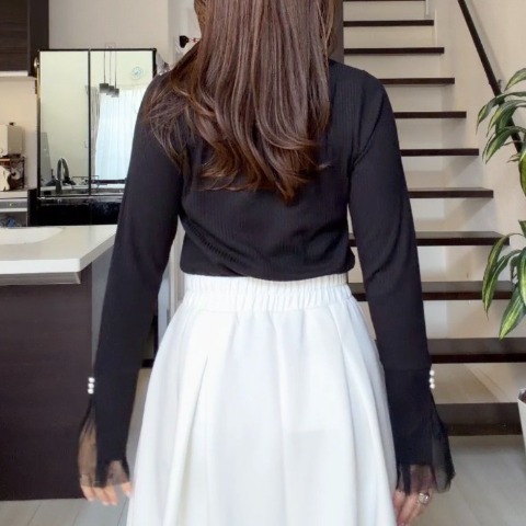 レディース　袖チュールプルオーバー(miyo)