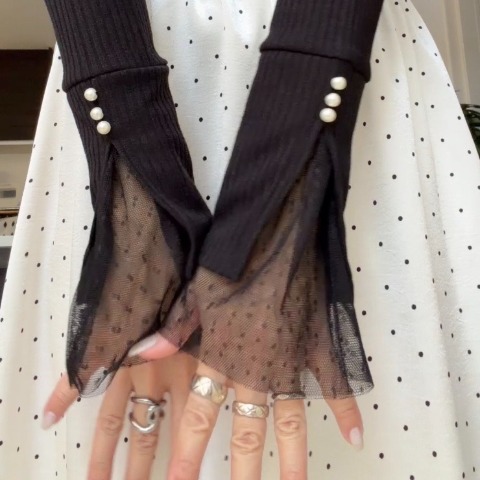 レディース　袖チュールプルオーバー(miyo)