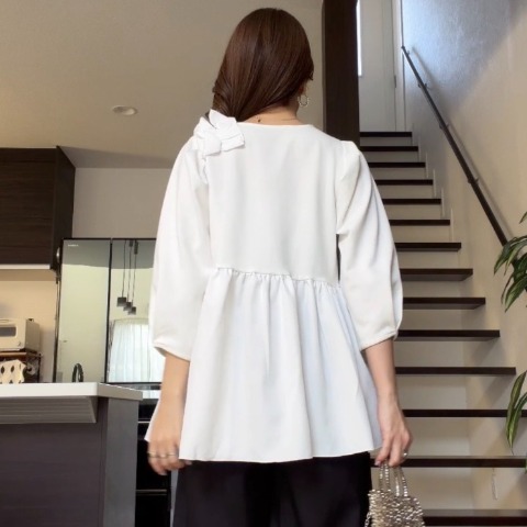 レディース　フリルペプラムプルオーバー(miyo)