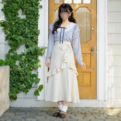 レディース　レース襟付きプルオーバー(maki)