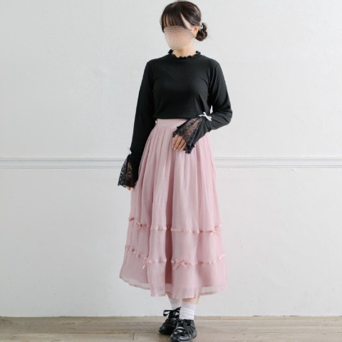 レディース　袖レースプルオーバー(maki)