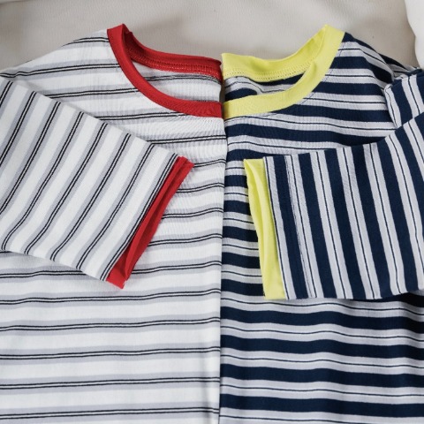 レディース　レイヤード風ボーダープルオーバー（Taiyou）