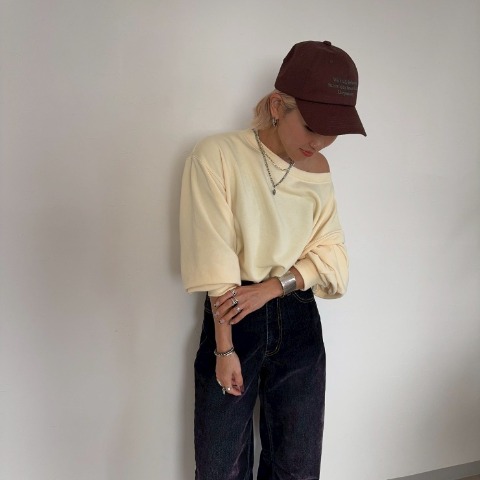 レディース　オーバーサイズボートネックプルオーバー（anna）