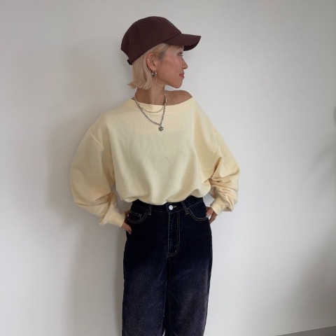 レディース　オーバーサイズボートネックプルオーバー（anna）