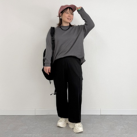 レディース　ワッフルプルオーバー（おかだゆり）