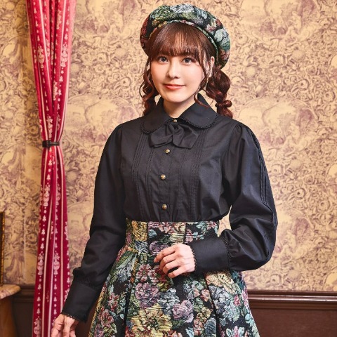 レディース　ノエル・ド・メモワール タイ付きブラウス（くる実）