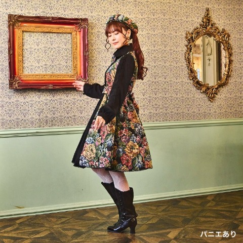 レディース　ノエル・ド・メモワール ゴブラン胸元リボンタイワンピース（くる実）