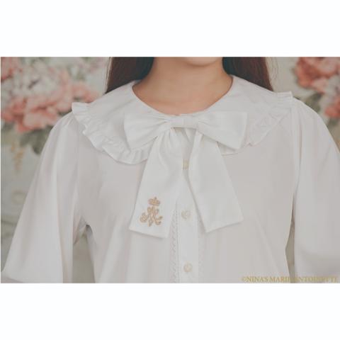 レディース　ロゴ刺繍リボンブラウス（青木美沙子×NINA'S）