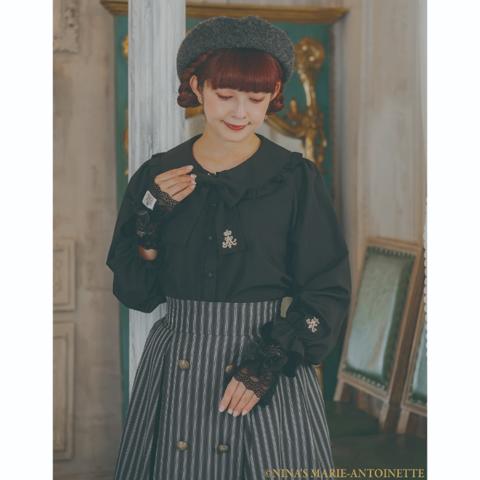 レディース　ロゴ刺繍リボンブラウス（青木美沙子×NINA'S）