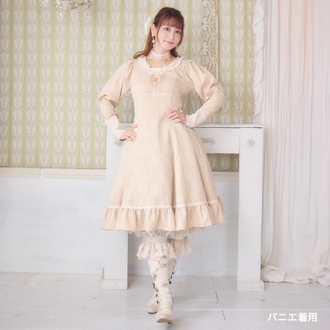 レディース　配色花柄ジャカードワンピース（愛野えり）