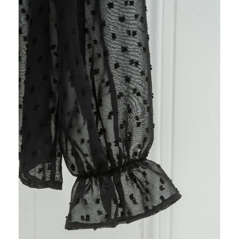 レディース　シアーフリルブラウス（青木美沙子）