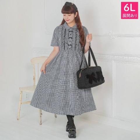 レディース　ギンガムチェックワンピース（青木美沙子）