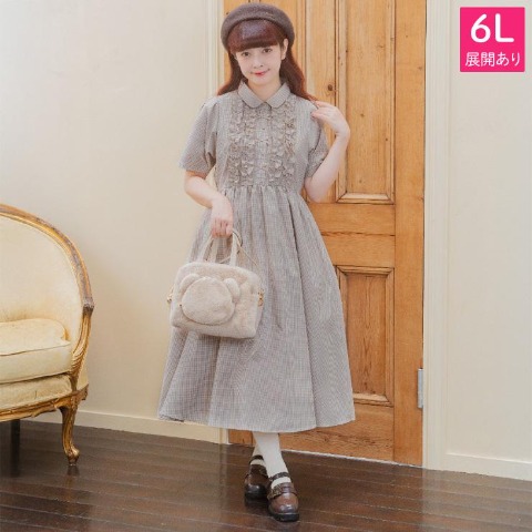 レディース　ギンガムチェックワンピース（青木美沙子）