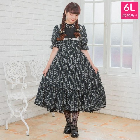 レディース　花柄×リボンワンピース（青木美沙子）